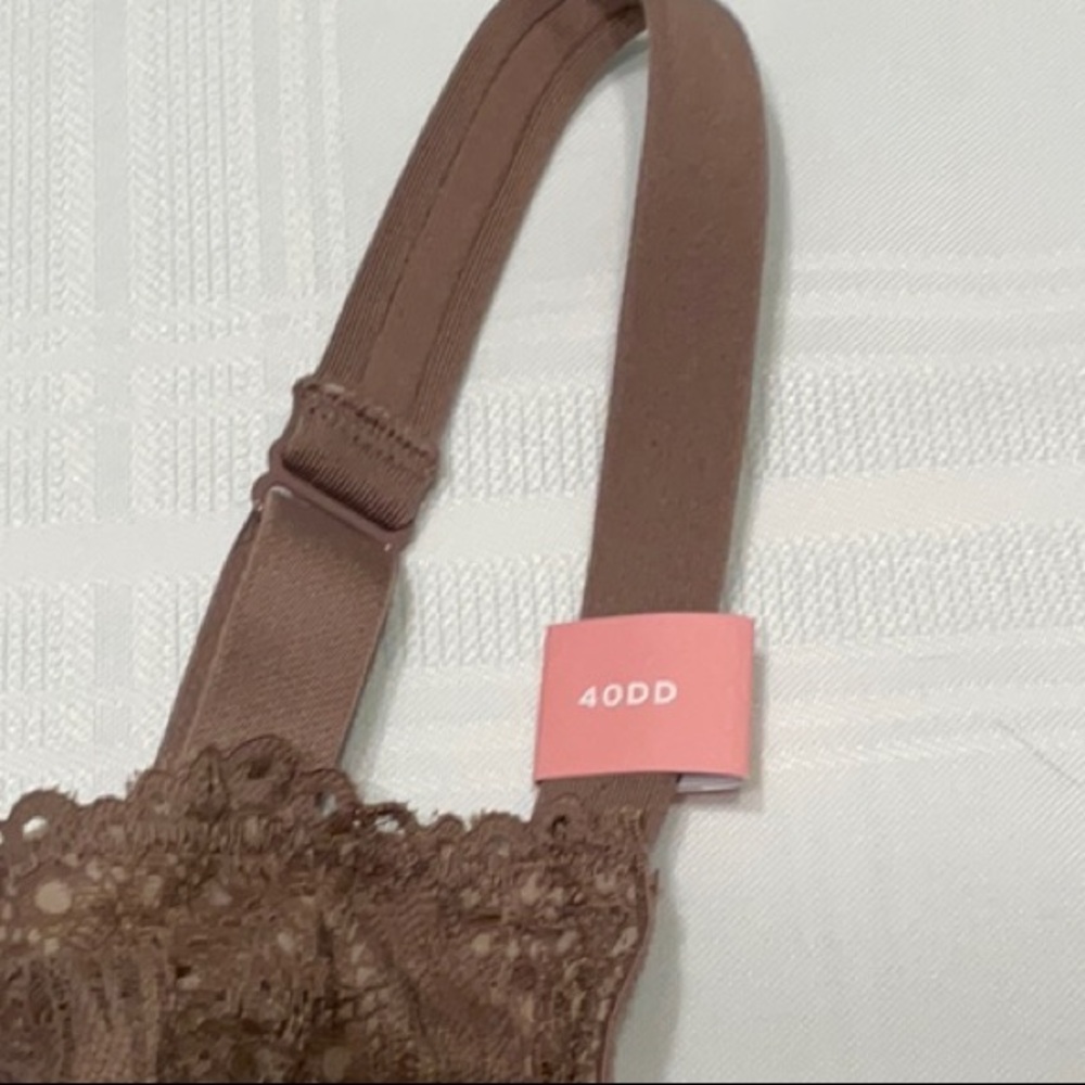 Cacique Taupe Lace Underwire Bra Unlined Balconette - Picture 3 of 4